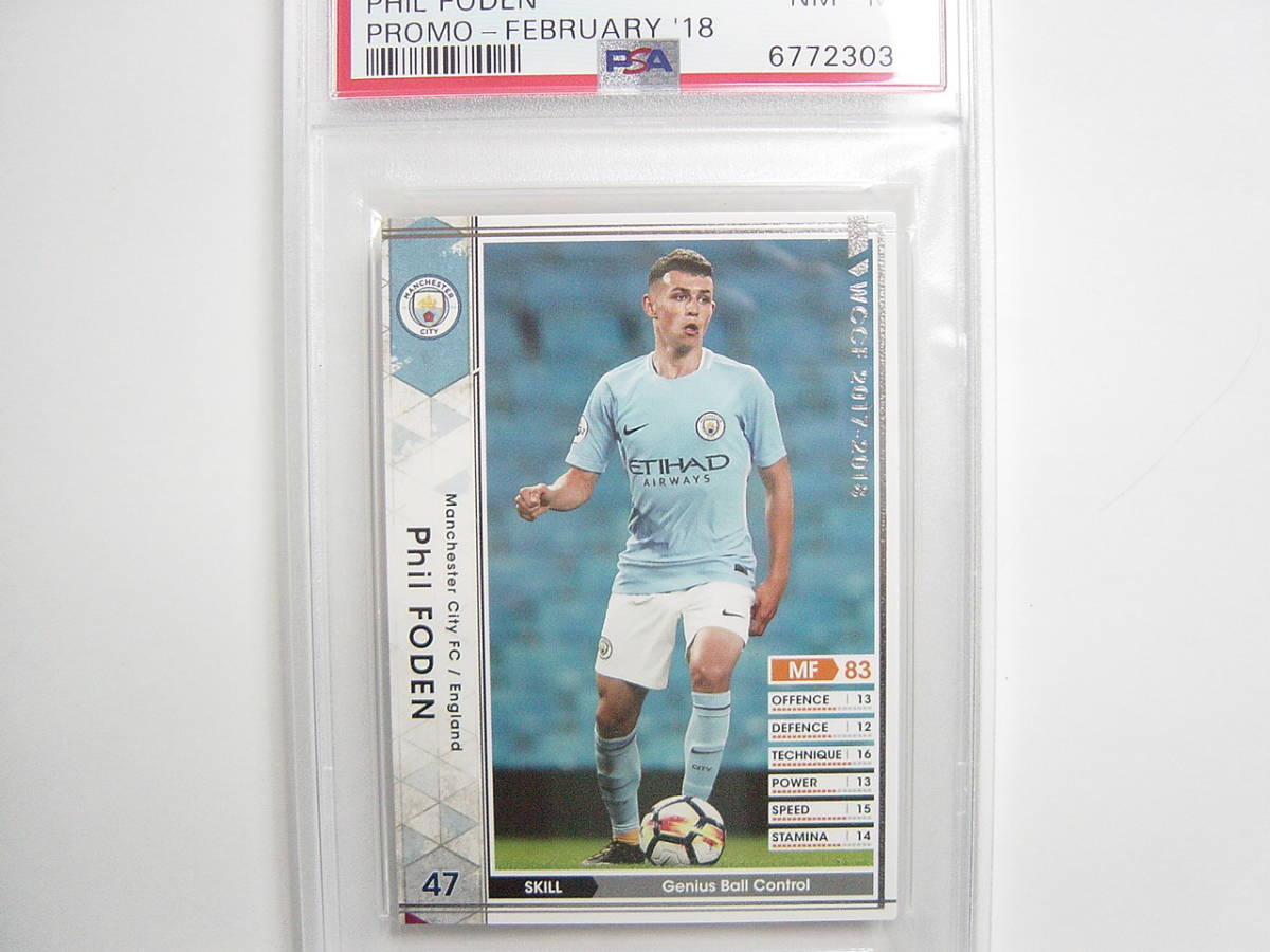 PSA鑑定済 Panini WCCF 2017-2018 EXTRA 白 フィル・フォデン　Phil Foden 2000 England No.47 Manchester City 17-18 Rookie PSA8