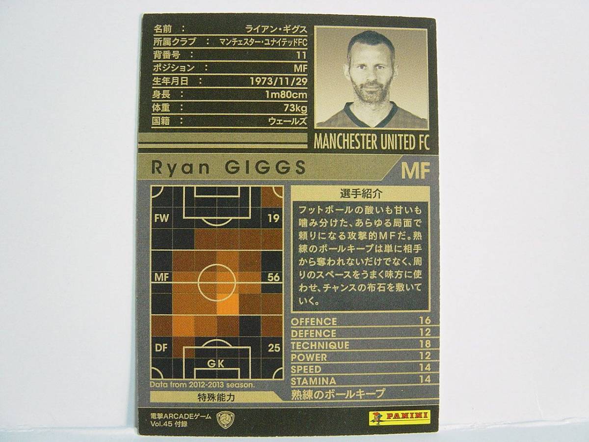 WCCF 2012-2013 EXTRA 白 ライアン・ギグス　Ryan Giggs 1973 Wales　Manchester Utd England 12-13 Extra Card_画像2