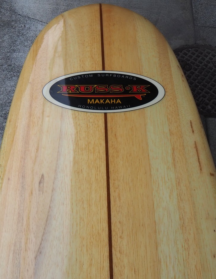 ■ 超希少!フルウッド ラスケーサーフボード 10'0 RUSS-K SURFBOARDS 未使用 手渡し限定 激レア！■_画像5