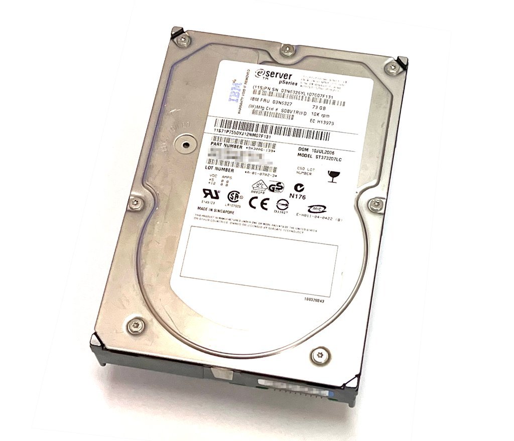 IBM eServer pSeries FRU:03N6327 (Seagate ST373207LC) 73GB SCSI SCA 10ｋrpm
