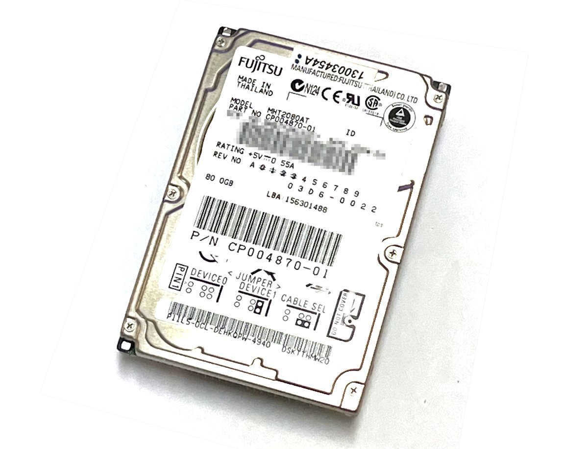 Fujitsu MHT2080AT 80GB 2.5インチ IDE 4200rpm_画像1