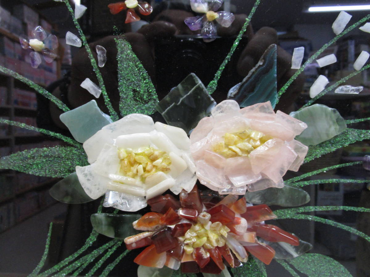M199* luck . glass skill amount entering glass art glass art . flower ro clair objet d'art * antique goods 