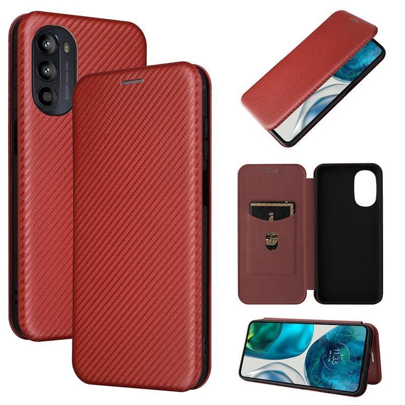 モトローラ Motorola Moto g52j 5g ケース 手帳型 カーボン調 耐衝撃