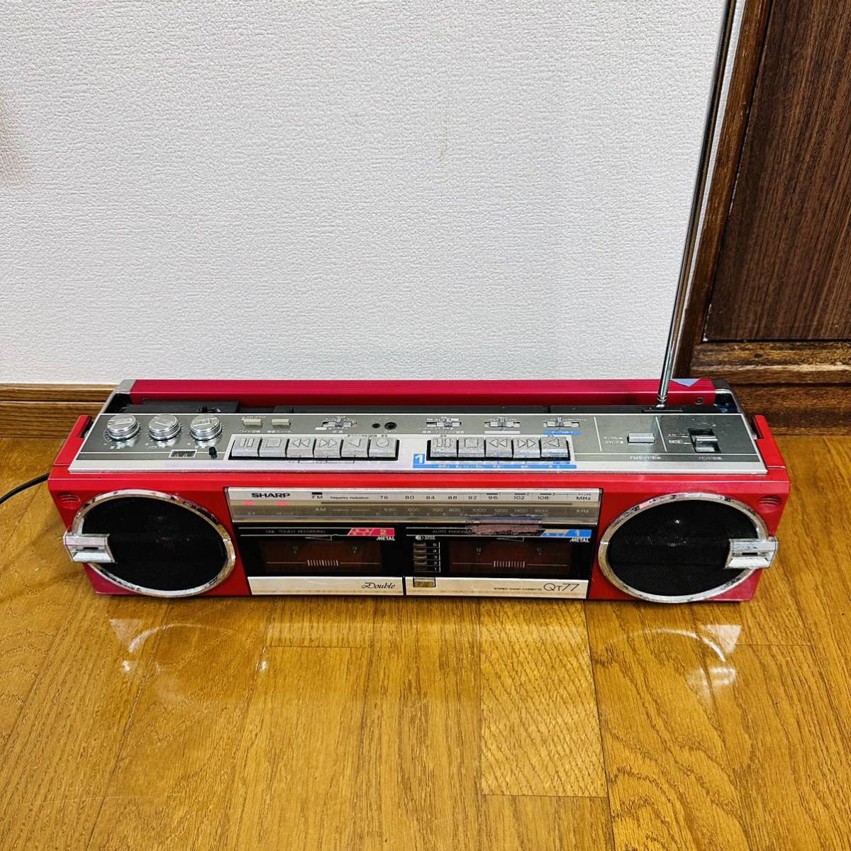 SHARP QT-77R FM/AM ステレオダブルカセット ラジオカセットレコーダー