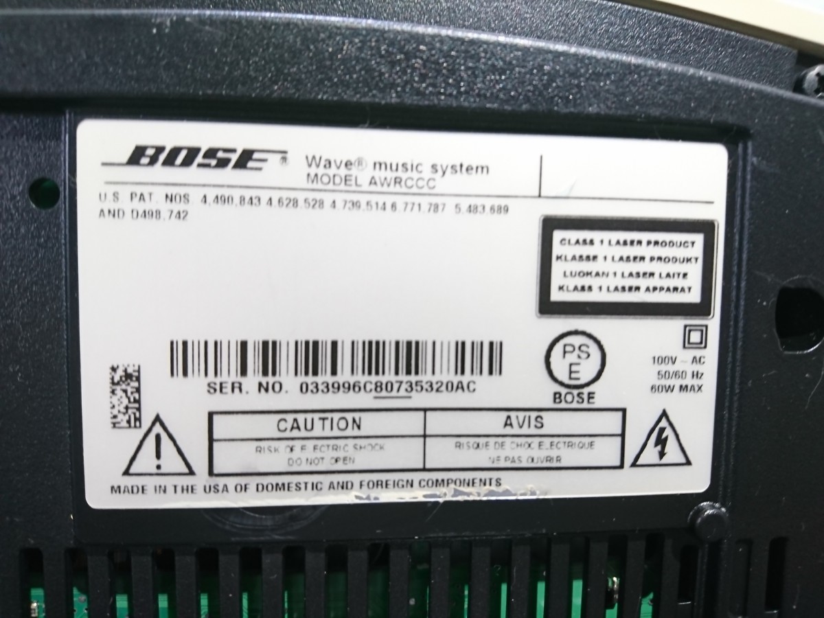 【ジャンク品】管1Q64 BOSE Wave Music System MODEL AWRCCC CDプレーヤー 通電OK 動作未確認 リモコン無し 電源コード無し_画像9