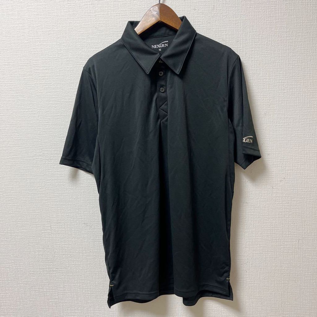 NEXGEN ネクスジェン 半袖 ポロシャツ Mサイズ ブラック ポリエステル ゴルフウエアの画像1