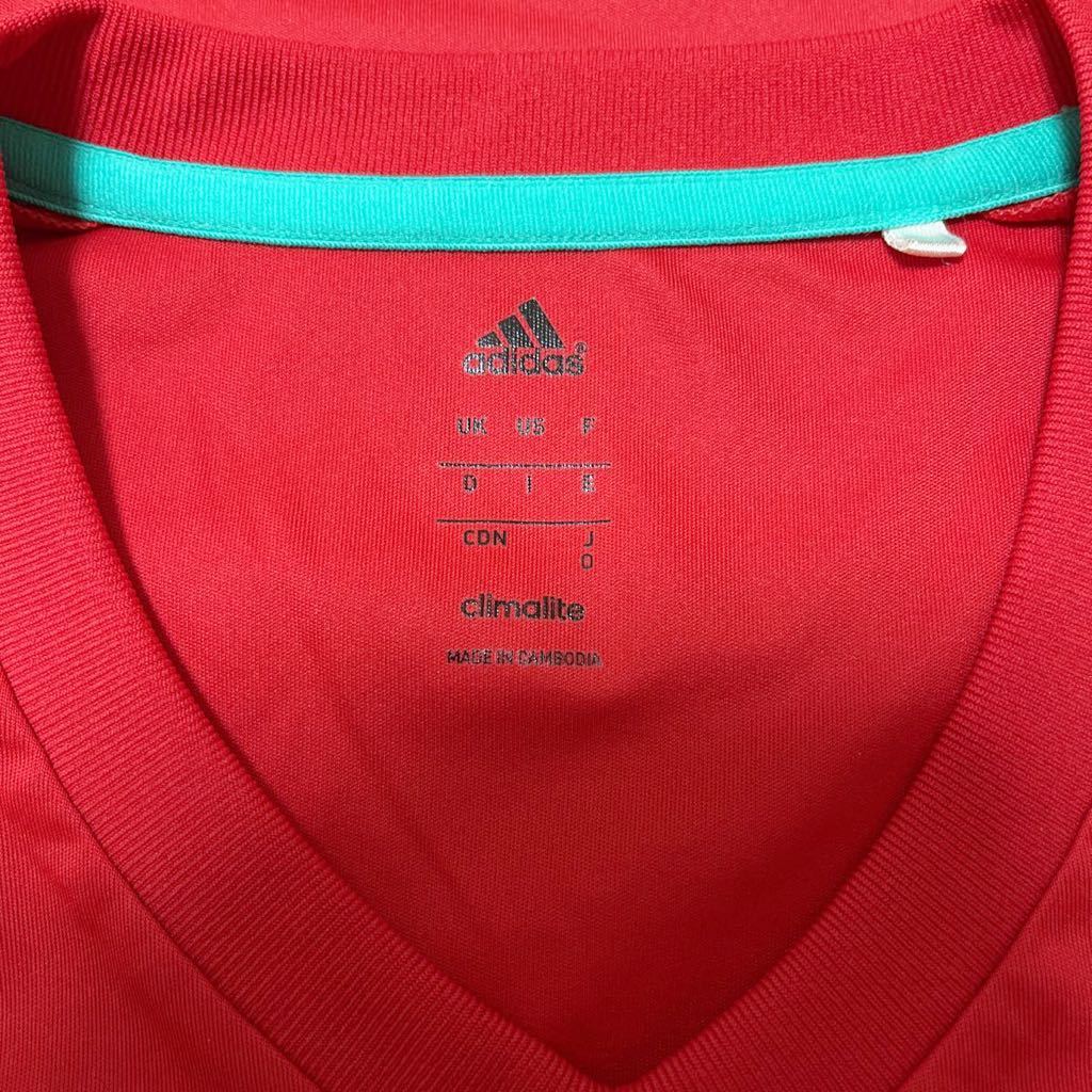 adidas アディダス 半袖Tシャツ プラクティスシャツ Oサイズ レッド ポリエステル_画像3