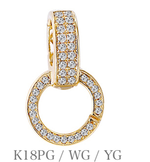 K18YG ダイヤ ダイヤモンド バチカン ネックレスパーツ ペンダントパーツ-