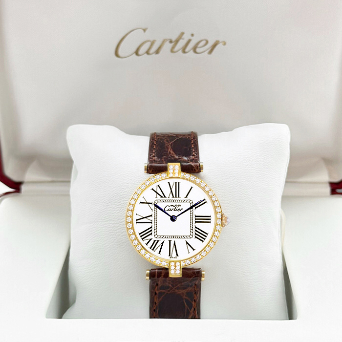 CARTIER】カルティエヴァンドームボルドー☆シルバーローマ文字盤☆メンズ腕時計【新品仕上げ☆男女共用可能】