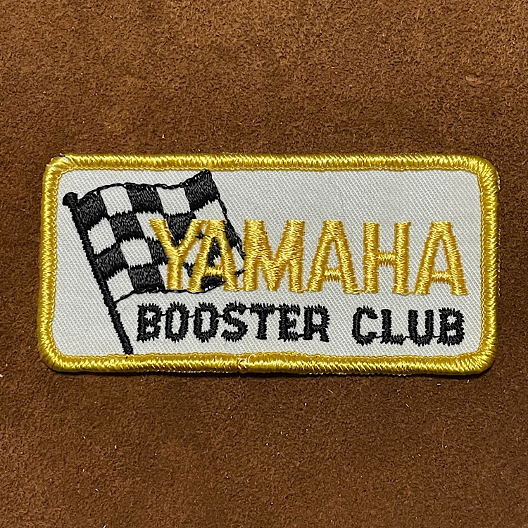 70s YAMAHA BOOSTER CLUB Vintage нашивка подлинная вещь подлинный товар Yamaha мотокросс местного производства старый машина Vintage вышивка patch неиспользуемый товар вентилятор Club 