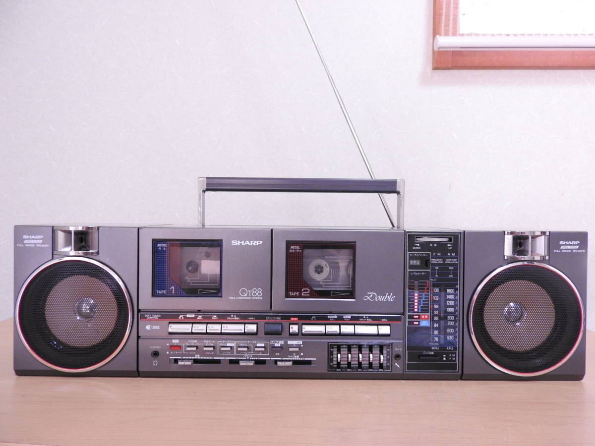 シャープ SHARP ダブルラジカセ QT-88G 日本製 1984年製 ジャンク品