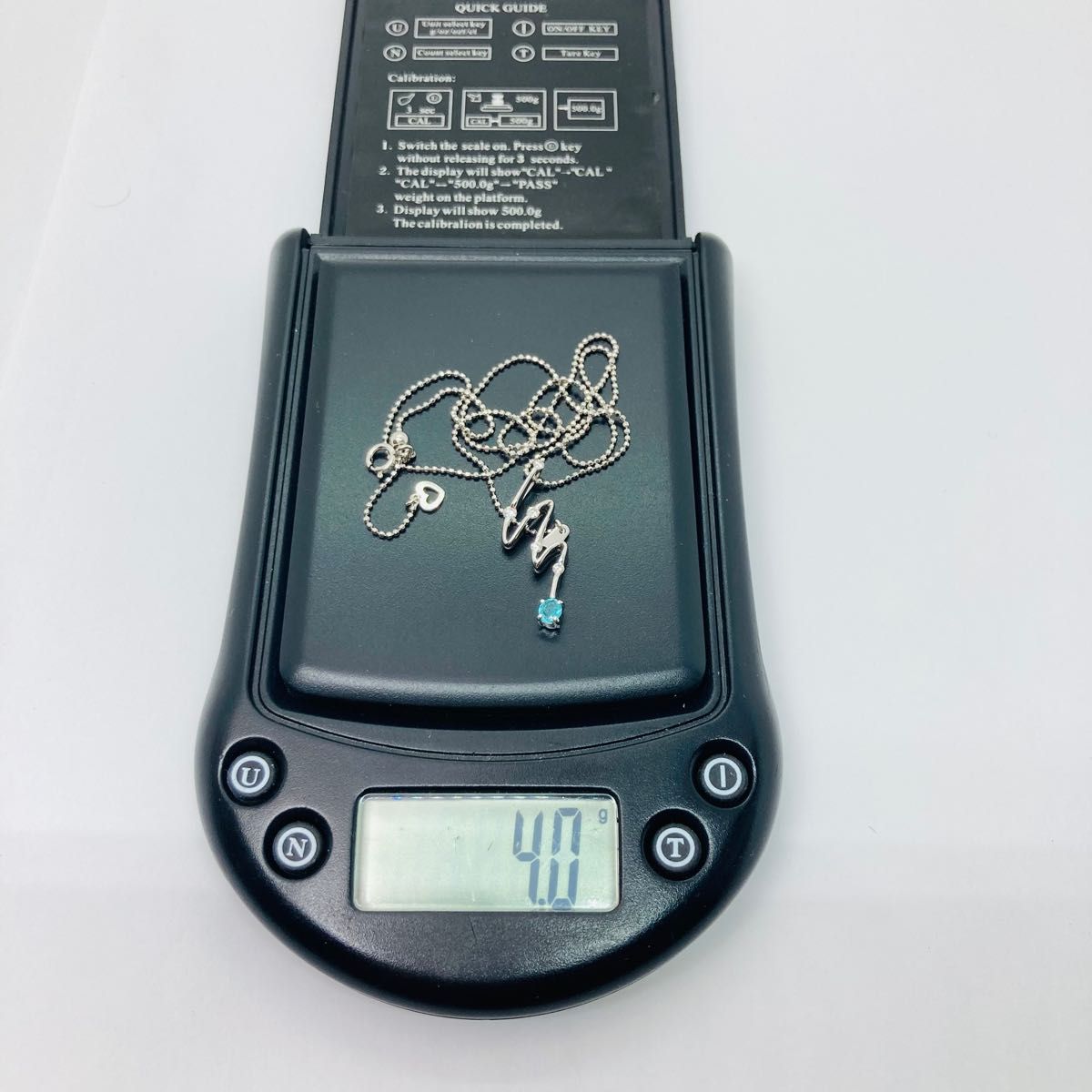新品 K18WG/750 ダイヤ付 天然パライバトルマリン ネックレス ノーブル