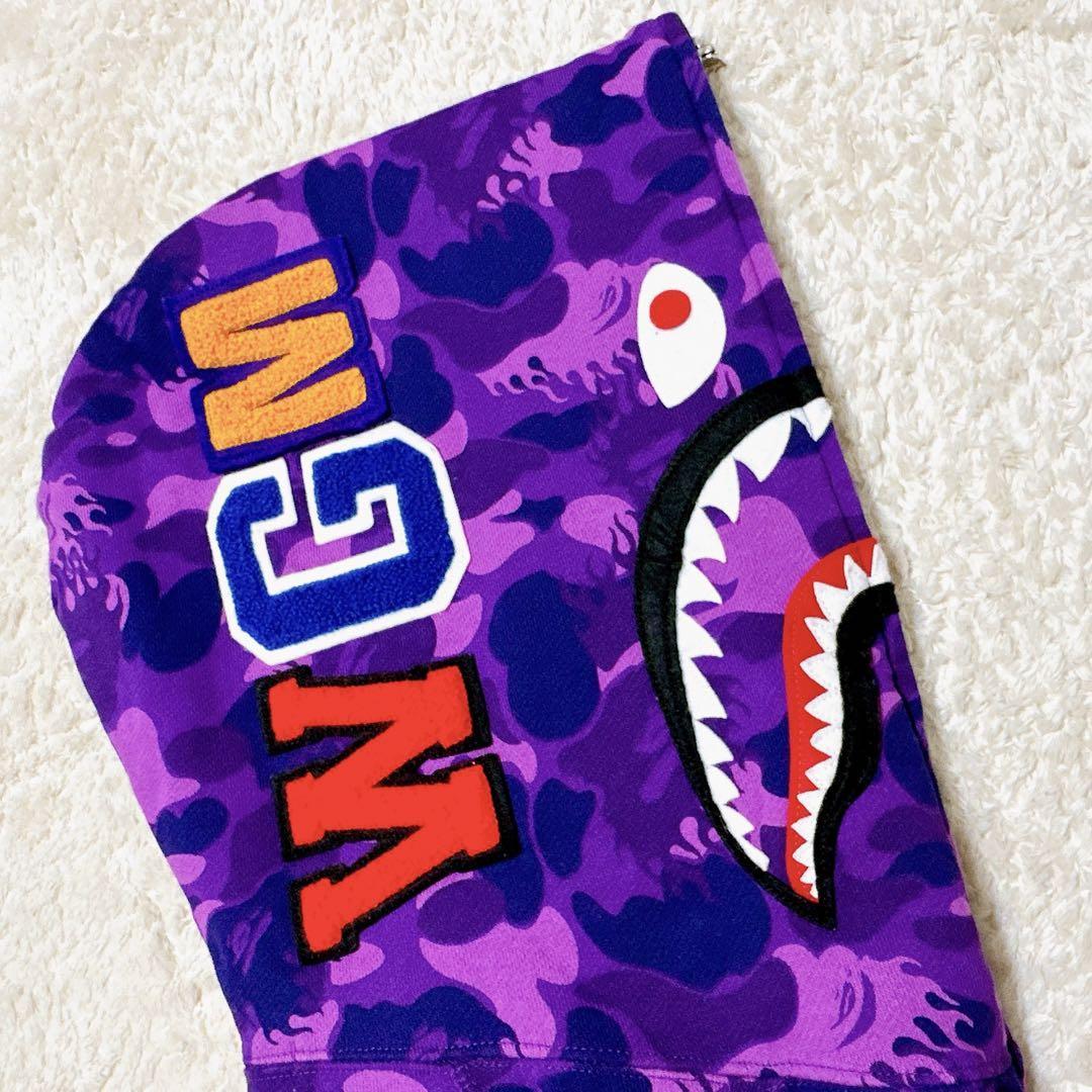 廃盤レア A BATHING APE シャークパーカー ファイヤーカモ S エイプ