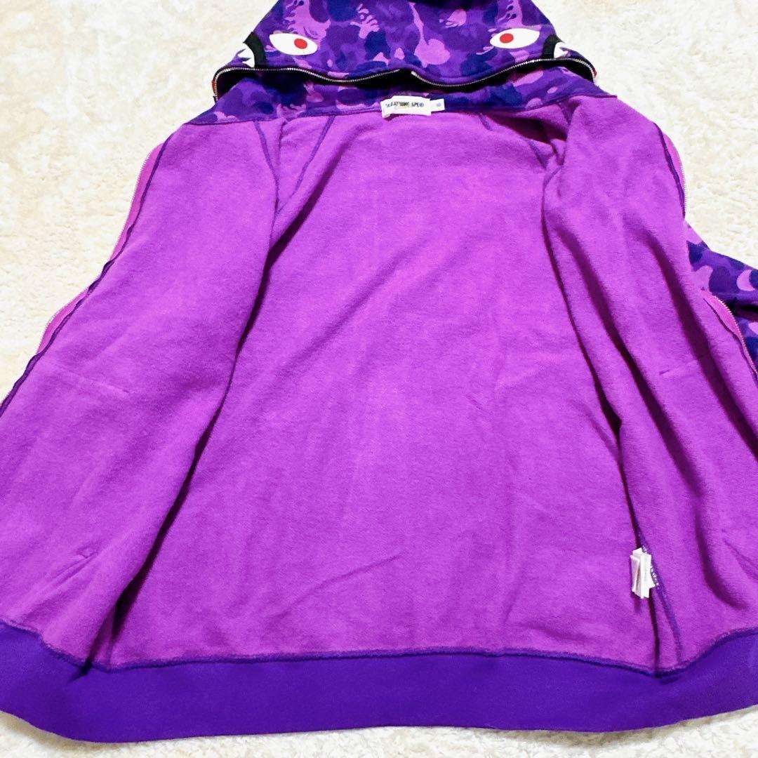 廃盤レア A BATHING APE シャークパーカー ファイヤーカモ S エイプ