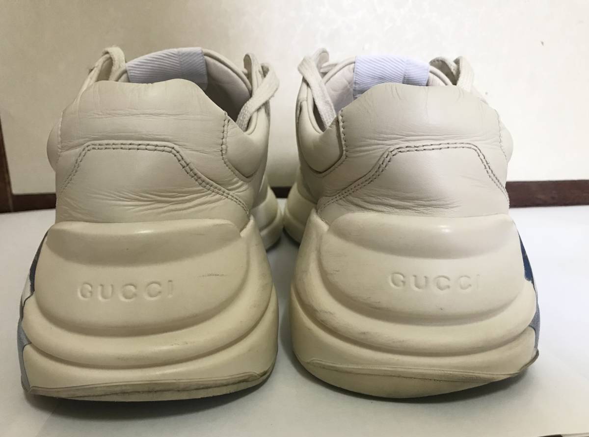 中古 GUCCI/グッチライトン ローカットスニーカーアイボリーレザーMADE