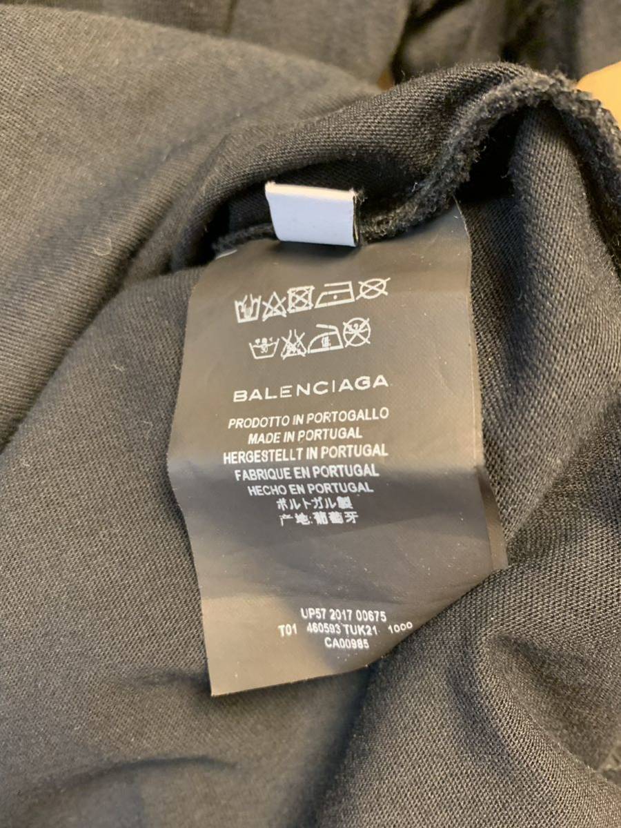 正規 18SS BALENCIAGA バレンシアガ DEMNA GVASALIA デムナ ヴァザリア バック ロゴ クルーネック Tシャツ 黒 M 460593 TUK21_画像4