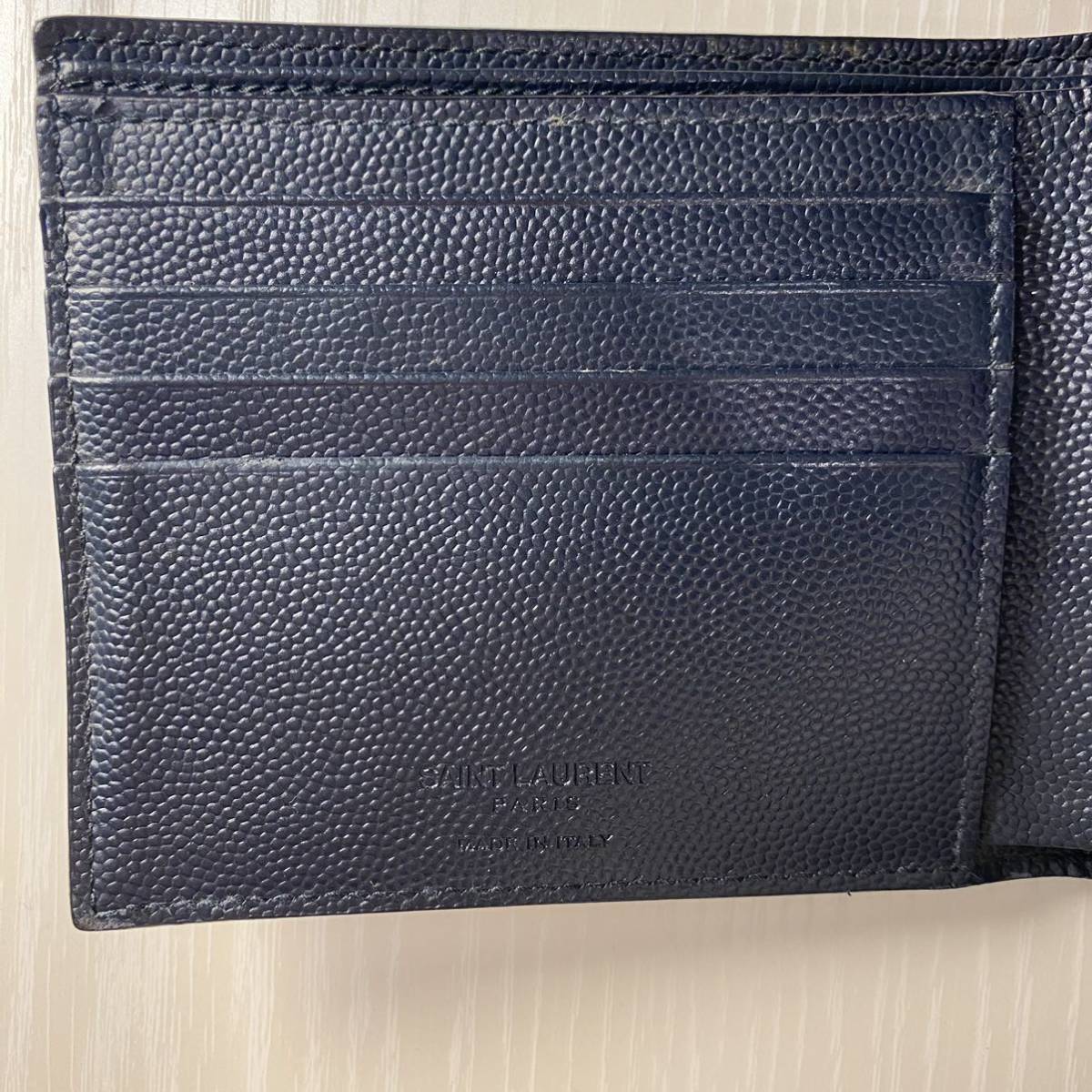 箱、保存袋付き サンローラン パリ SAINT LAURENT 札入れ 財布 レザー