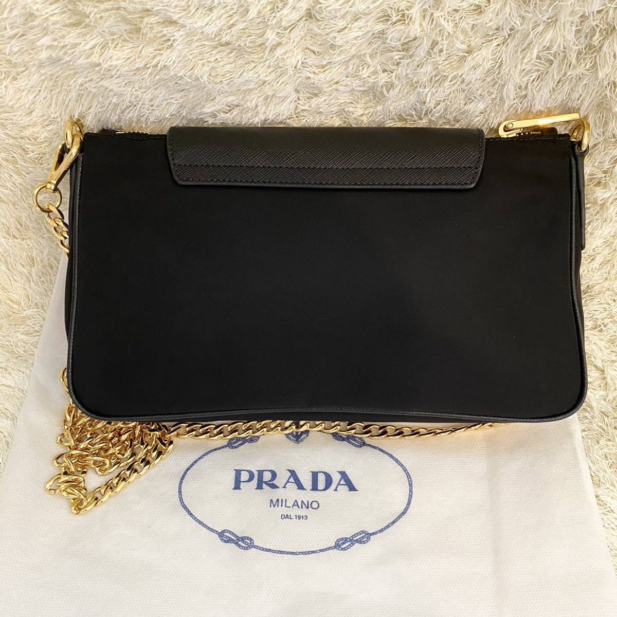 最終値下げ 極上美品 PRADA プラダ チェーンショルダー ナイロン