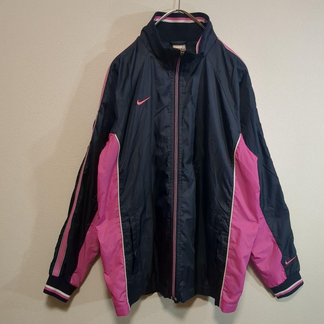 NIKE Nike jersey on sport wear long sleeve navy blue pink S a29