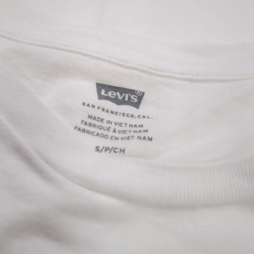 Levi'sリーバイスロゴプリント半袖Tシャツ春夏白ゴールドメンズS a7