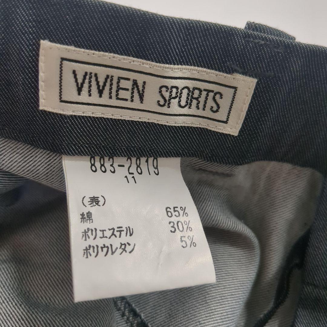 VIVIEN SPORTS　スラックスパンツ　ステッチ入りグレー　4