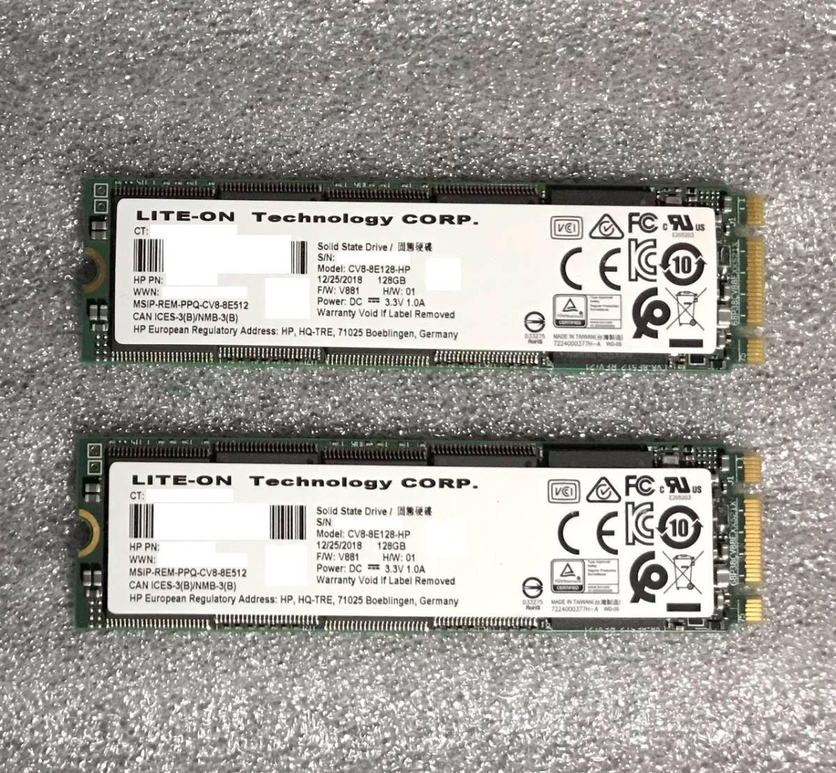 M.2 SSD SATA128GB 2本 計:256GB