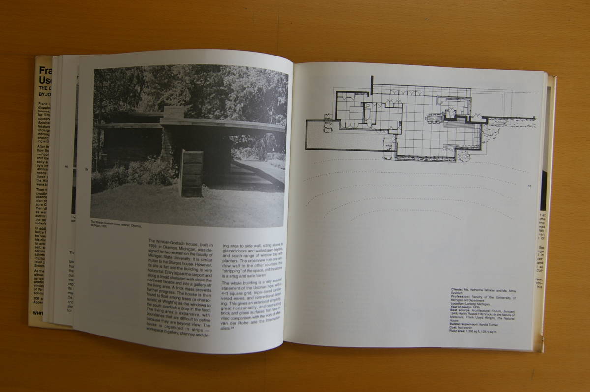 洋書 Frank Lloyd Wright's Usonian Houses WHITNEY 刊の画像6