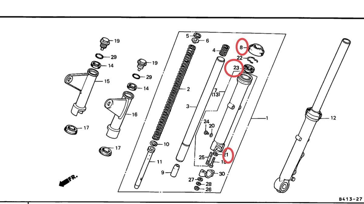 ホンダ純正新品フロントフォークオーバーホールキット