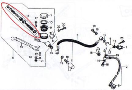 ホンダ純正CB400F/350F/500F/550F純正マスターシリンダーリペア ホンダ純正CB400F/350F/500F/550F純正マスターシリンダーリペア