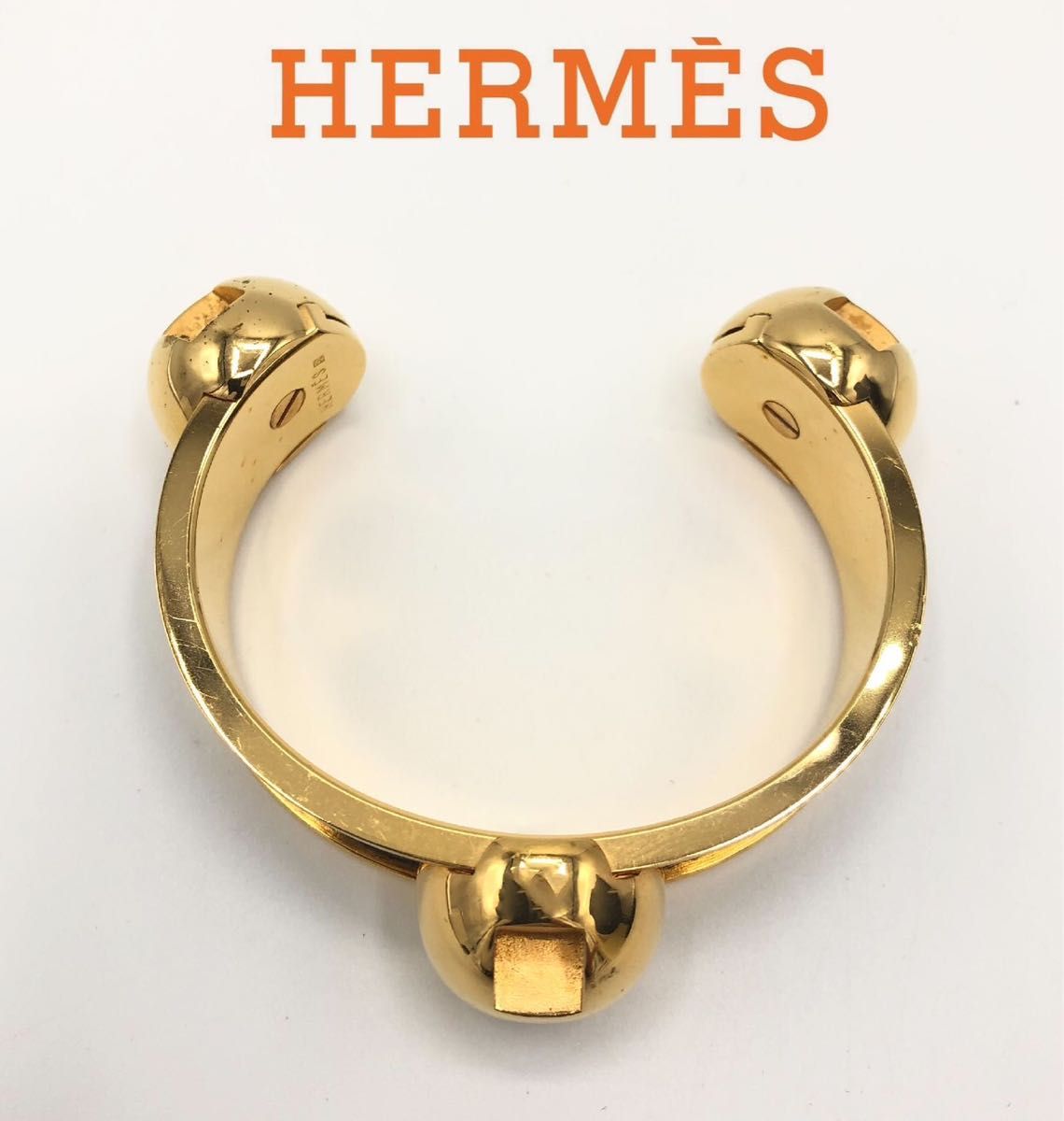 HERMES エルメス Hモチーフ バングル 腕輪 バングル GP ブラック