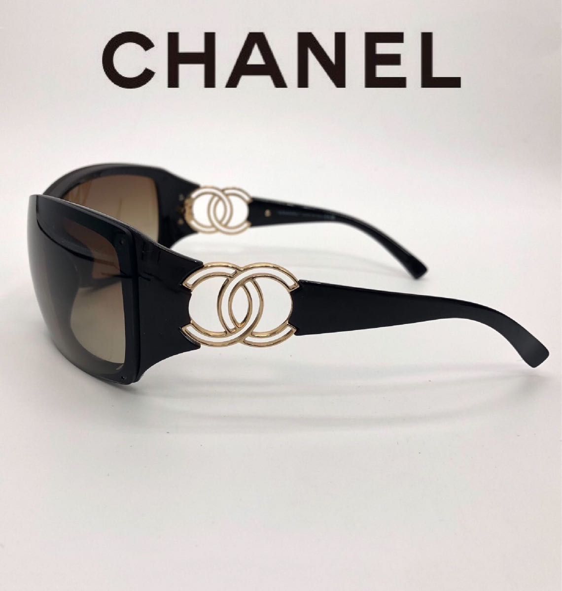 CHANEL シャネル　Wココマーク　6020 スポーティーサングラス 茶×ゴールド