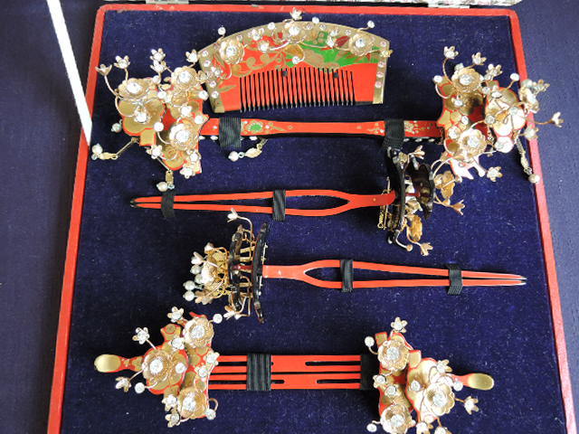 かんざし髪飾り結婚式花嫁衣装昭和レトロ日本髪飾り豪華6点セット和装