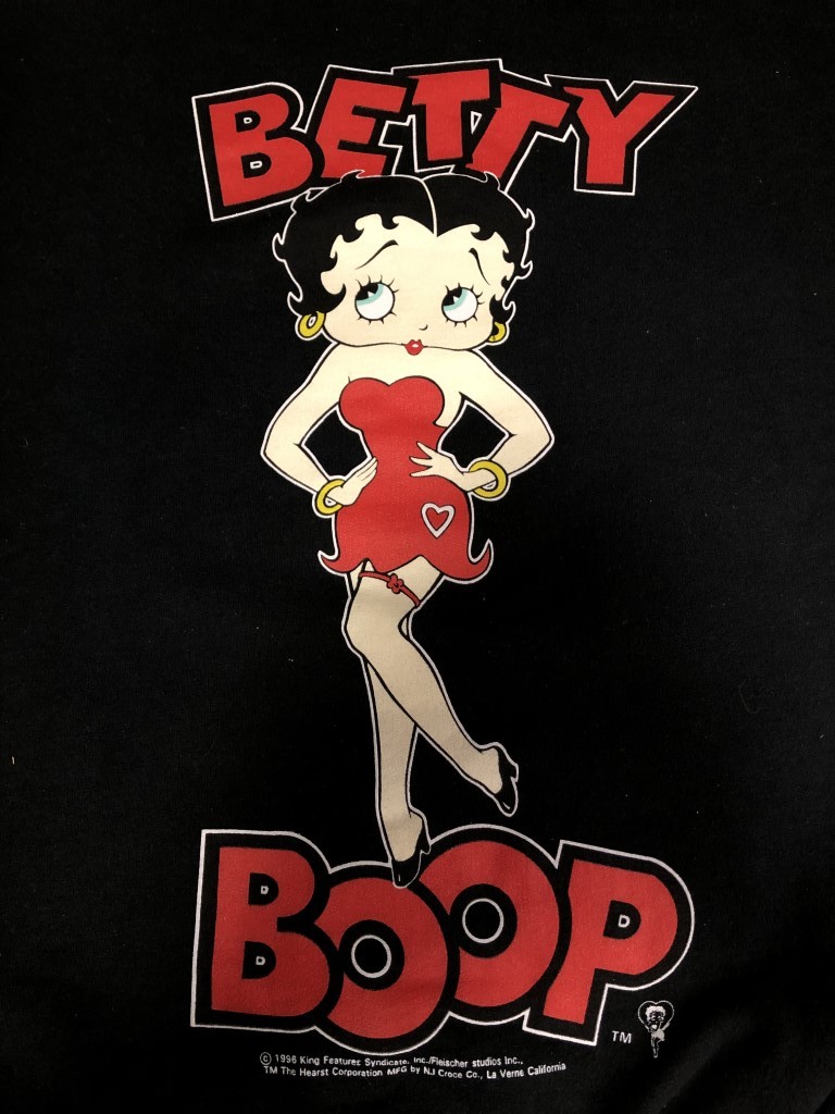 ◆BETTY BOOP　ベティーブープ　両面プリント　GILDANボディ　スウェット トレーナー M　ブラック_画像5