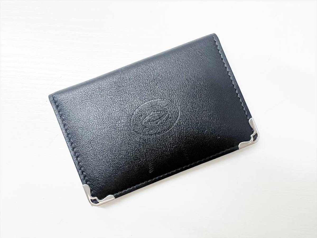 現行　美品　Cartier　カルティエ　マストドゥ　カードケース　名刺入れ　黒　シルバー　L3001370