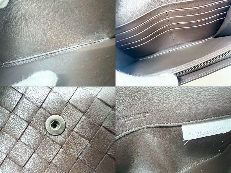 美品 Bottega Veneta ボッテガヴェネタ イントレチャート 二つ折り長