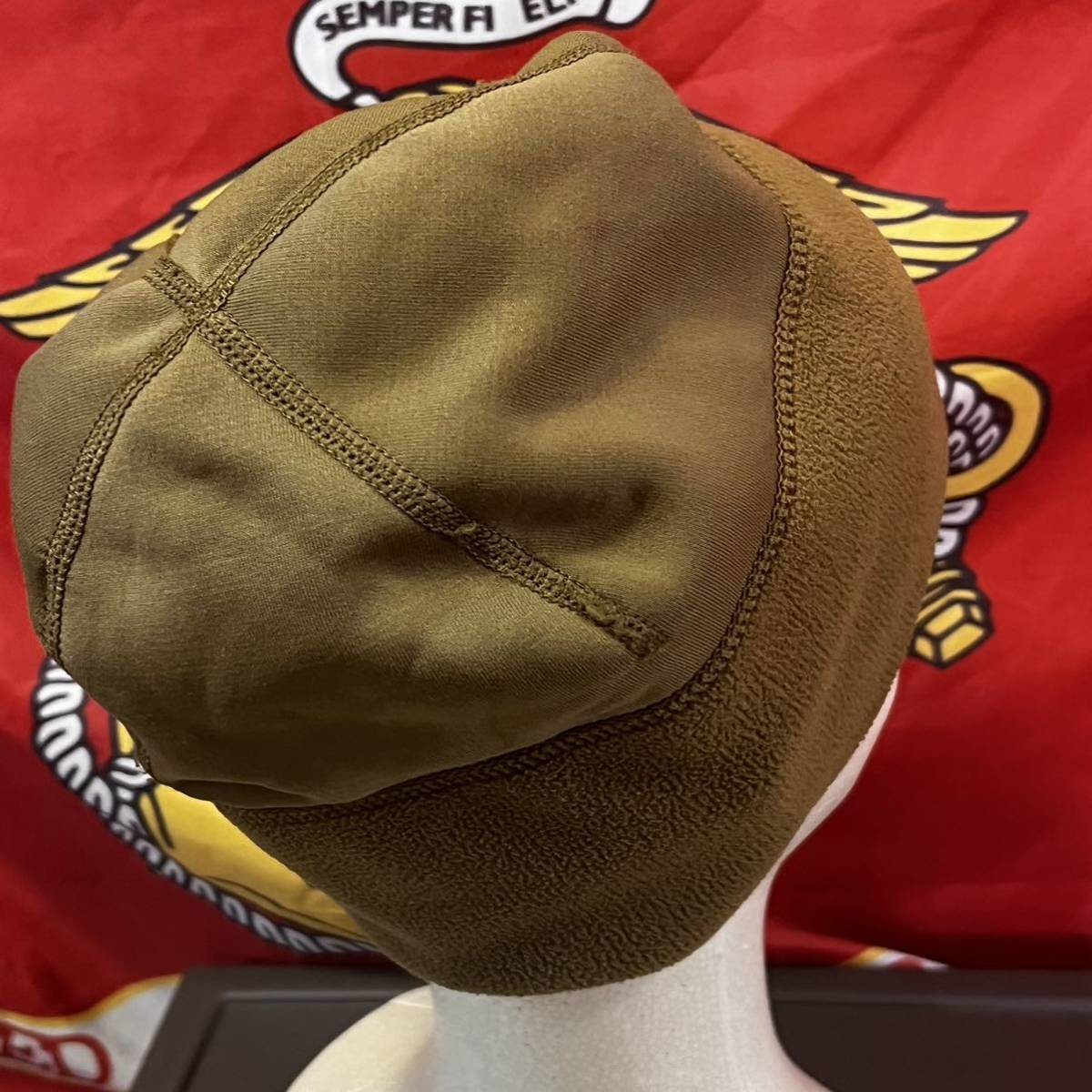米軍海兵隊 実物 沖縄　USMC POLARTEC CAP ポーラテックマイクロ フリースキャップ 新型　ビーニー ニット帽 (INV Y122)_画像3