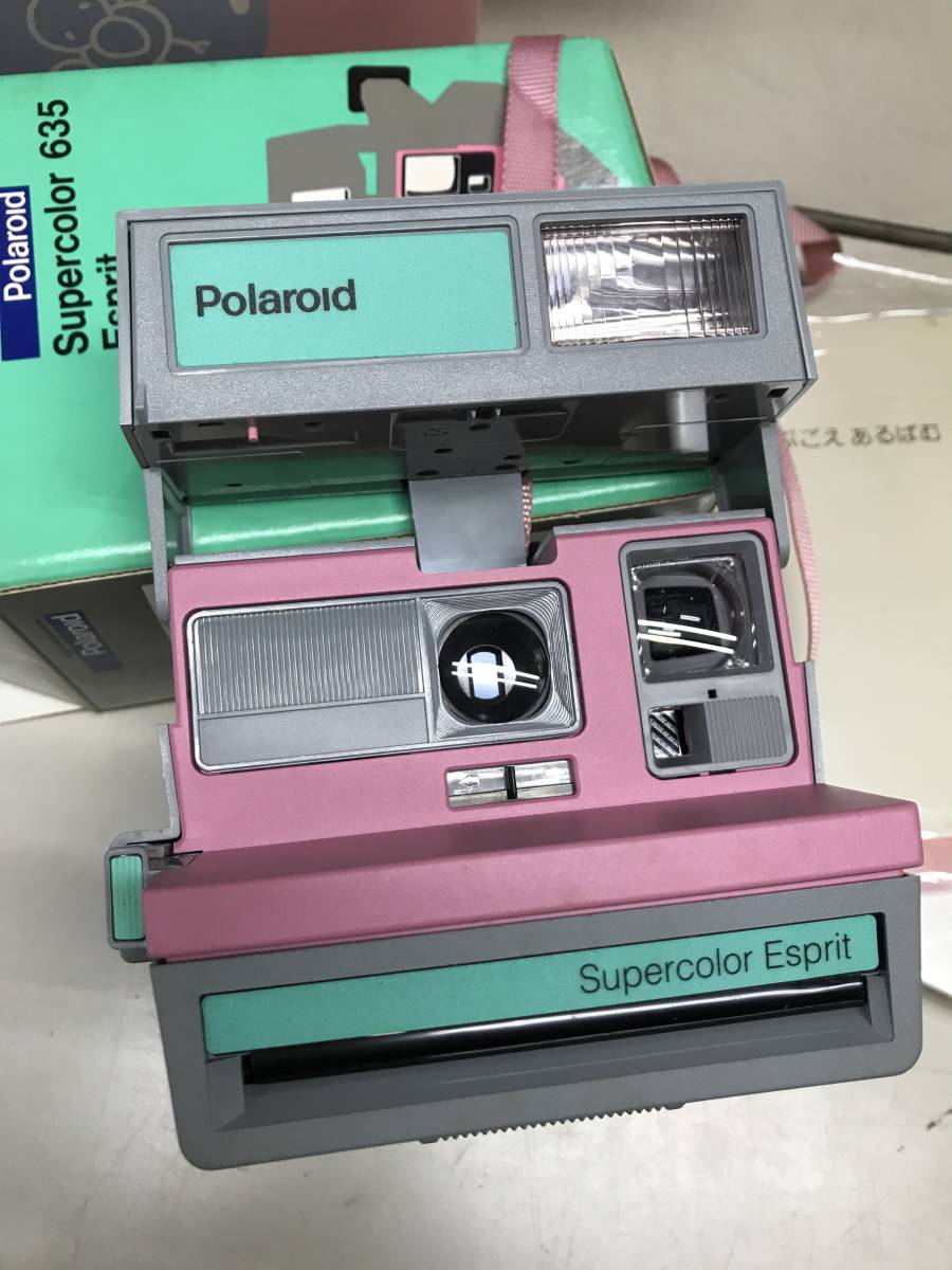 YS2091☆希少レア 本体美品 ママのメモリーセットポラロイドカメラ Polaroid SUPERCOLOR 635 ESPRIT  SC635エスプリピンク 外箱ありECM