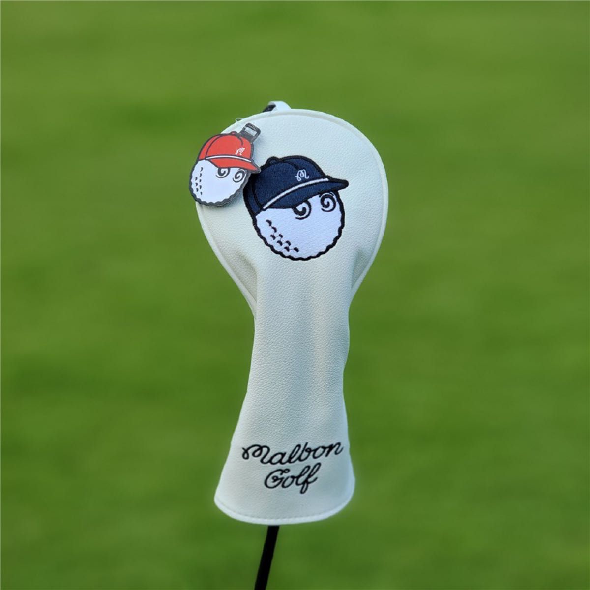 【大人気新品4点セット】野球帽Malbon Golfマルボンゴルフクラブカバー白