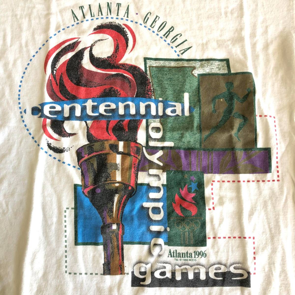 ★ATLANTA ORIMPIC / 1996年！アトランタ！オリンピック100回記念大会！Tシャツ　カラー：ホワイト　サイズ：M【古着】ヘインズ！_画像2