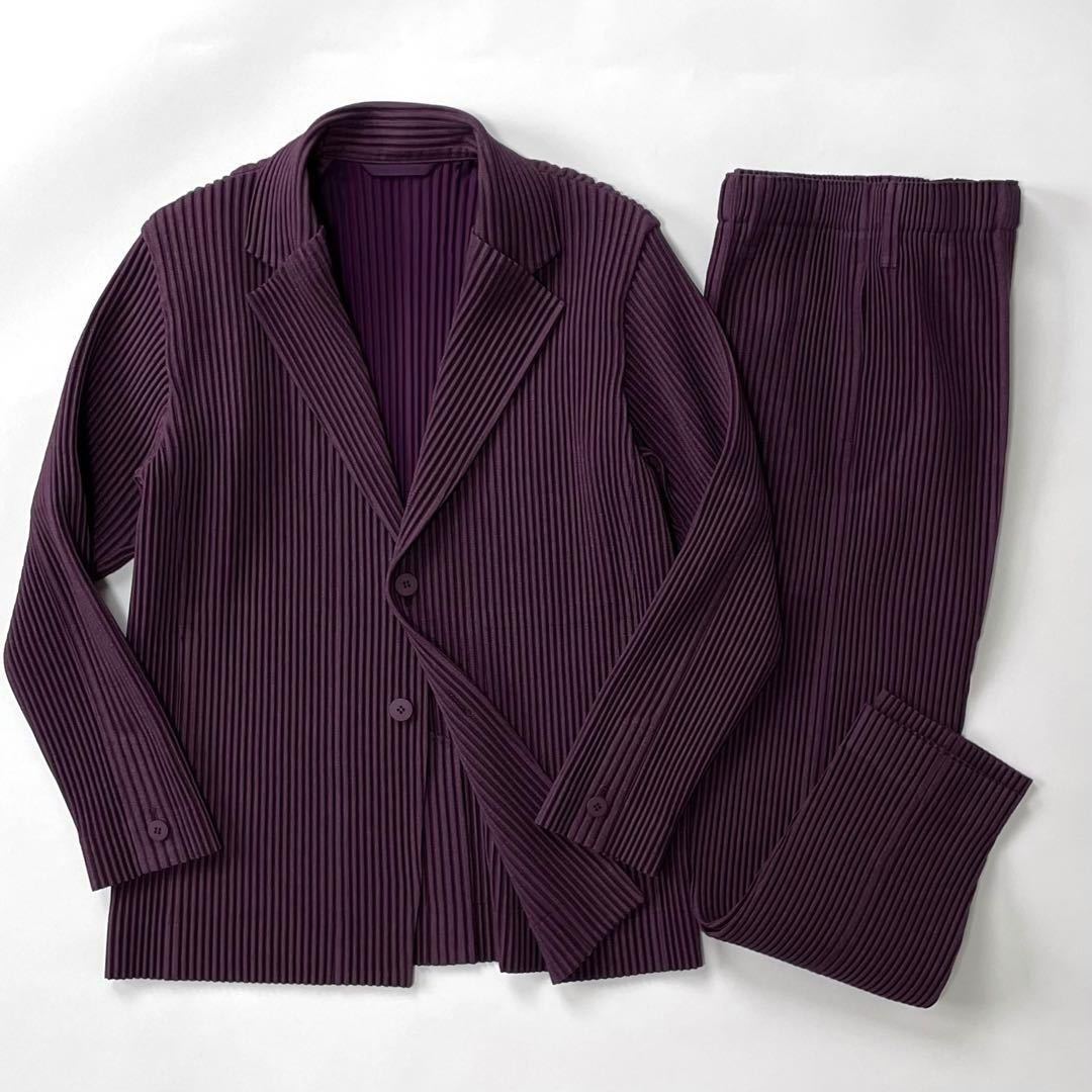 極美品 homme plisse ISSEY MIYAKE KERSEY PLEATS セットアップ