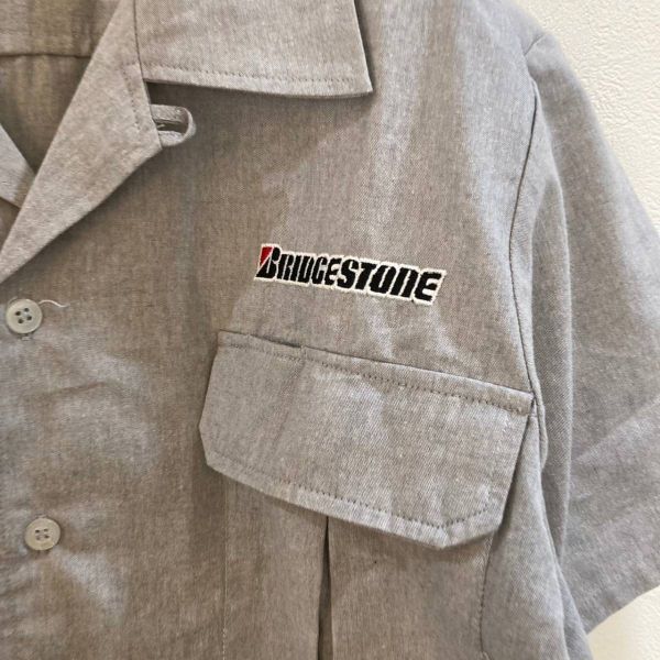 BRIDGESTONE/ Bridgestone рубашка с коротким рукавом форма одежда голубой серый мужской M