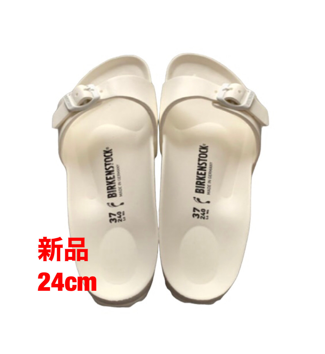 未使用品 ビルケンシュトック BIRKENSTOCK 24cm EVA マドリッド MADRID ホワイト WHITE 白 サンダル ビーチサンダル フラット 元箱なし_画像1