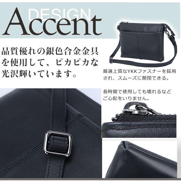 TIDING メッセンジャーバッグ 本革 サコッシュ ショルダーバッグ 斜め