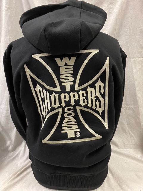 WCC PROANTI パーカー XL ブラック×シャンパンゴールド 刺繍 WESTCOASTCHOPPERS ウエストコーストチョッパーズ ハーレー ストリート_画像1