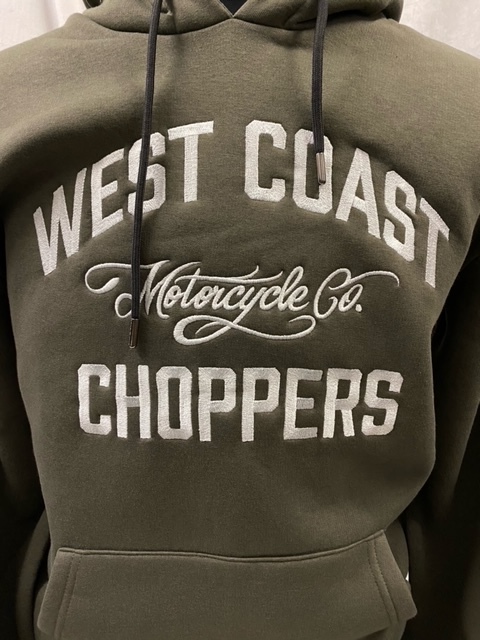 ウエストコーストチョッパーズ フード付きパーカー Mサイズ カーキ WESTCOASTCHOPPERS WCC ハーレー チョッパー ショベル ツインカム エボ