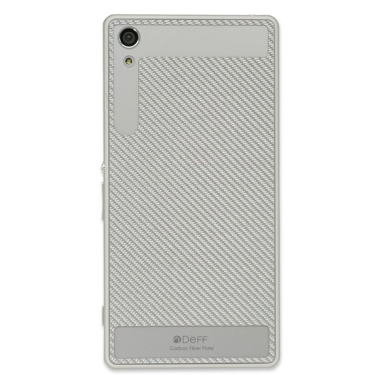 XperiaZ2 背面フィルム シルバー カーボン Deff Carbon Plate for Xperia Z2 