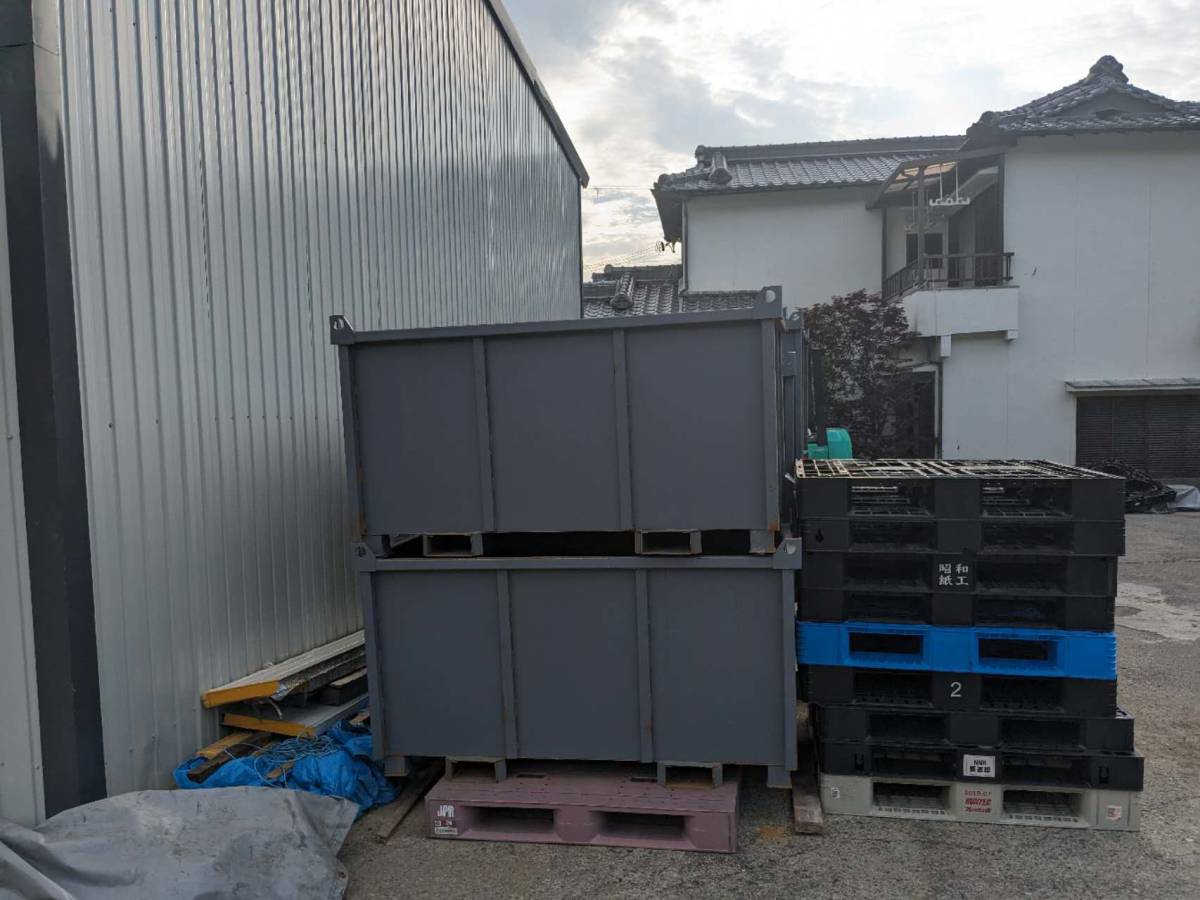 1.0バッカン ばっかん グレー 鉄コンテナ 産廃ボックス 鉄箱 1.0バッカン ばっかん グレー 鉄コンテナ 産廃ボックス 鉄箱