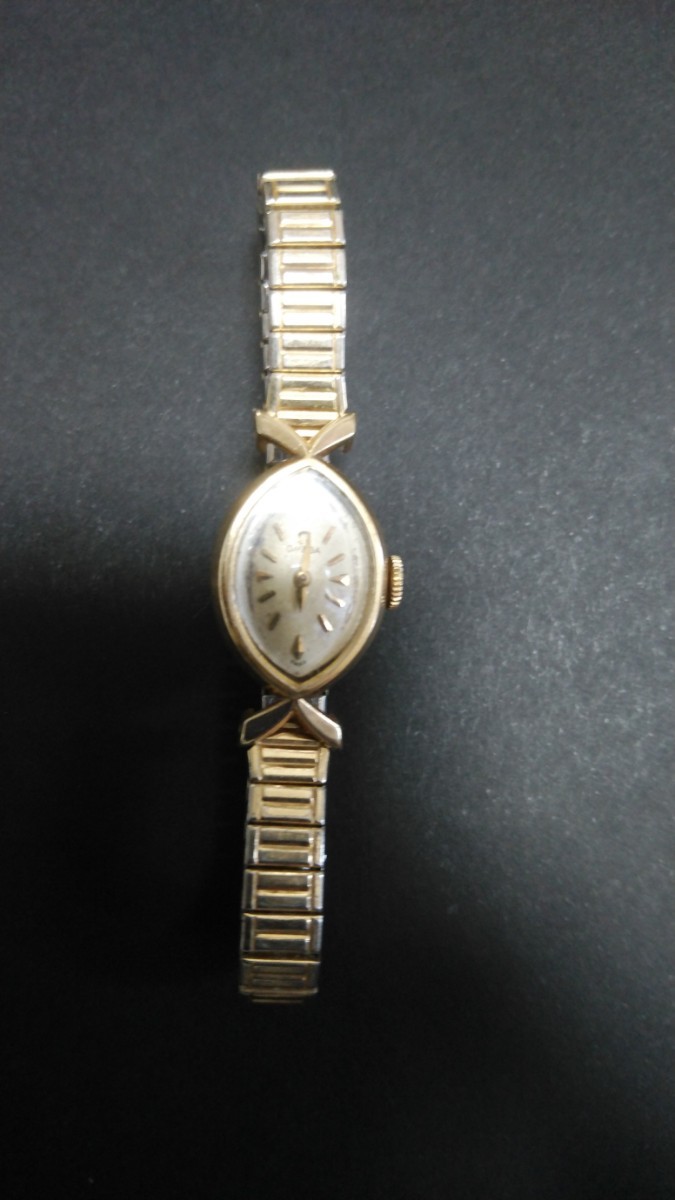 柔らかい  オメガ ＫＧＦ金バリレディース手巻き腕時計
