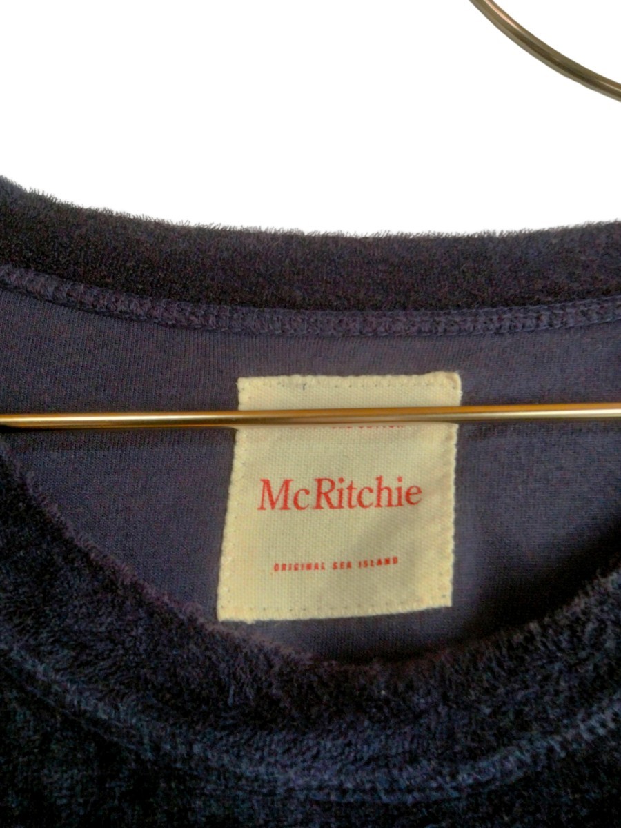 McRitchie パイル地 胸ポケット付き 半袖カットソー Navy SIZE:L イタリア製_画像4