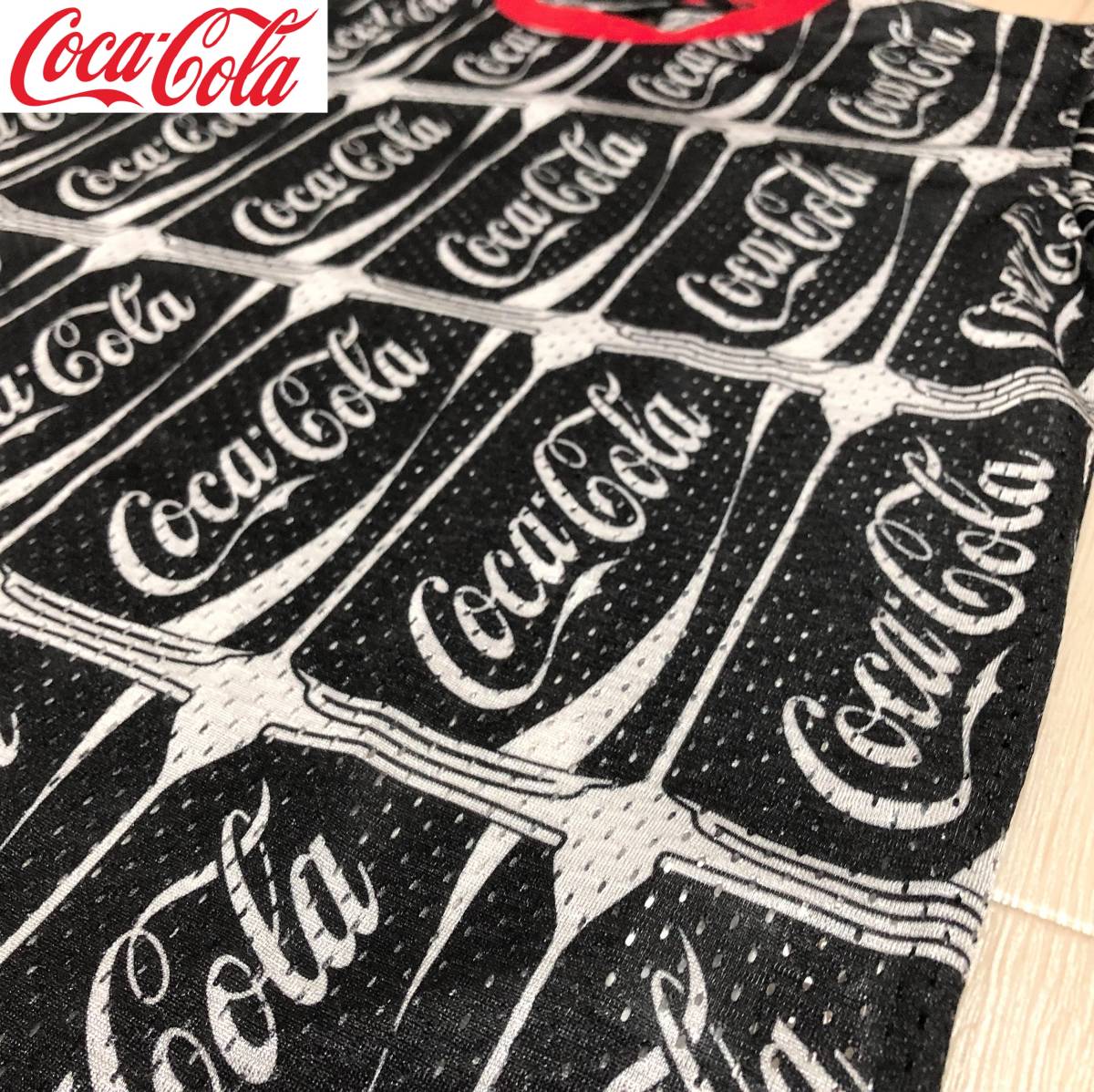 Coca-Cola × JOYRICH Collab Mesh T-Shirt コカ・コーラ × ジョイリッチ コラボ メッシュ Tシャツ サイズS ブラック×ホワイト 半袖 丸首
